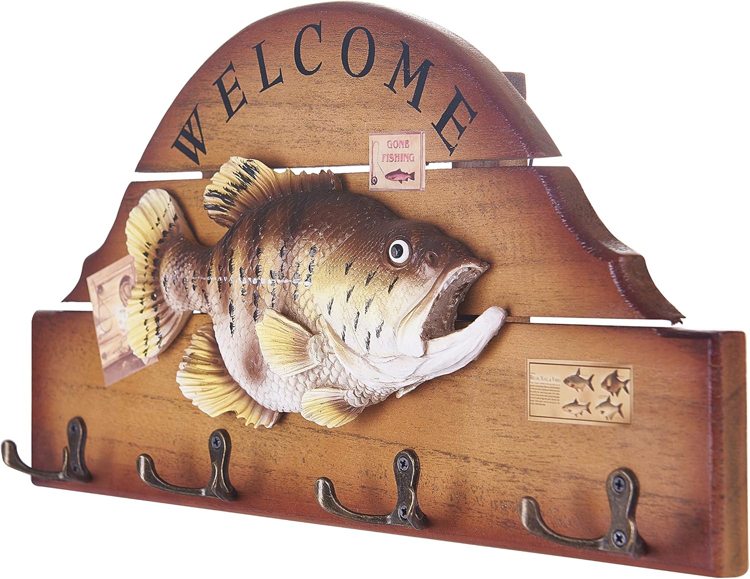 Закачалка пано с риба Welcome с 4 куки за стена - снимка 2