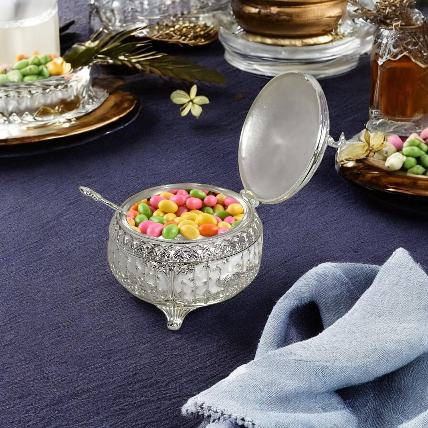 Декоративна захарница с Паун | Бонбониера - снимка 2