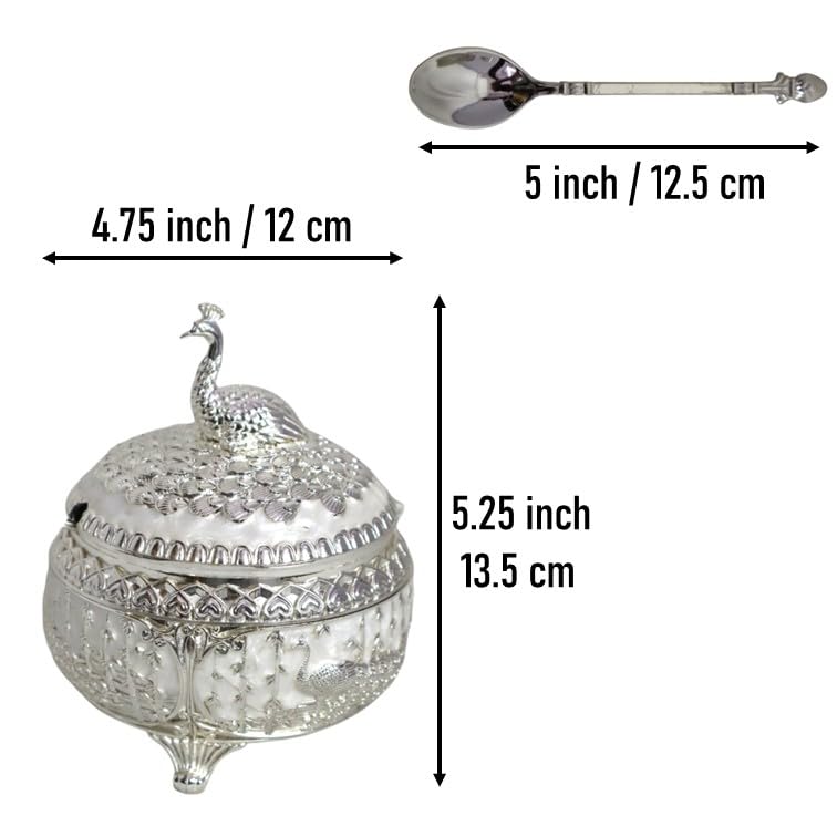 Декоративна захарница с Паун | Бонбониера - снимка 4