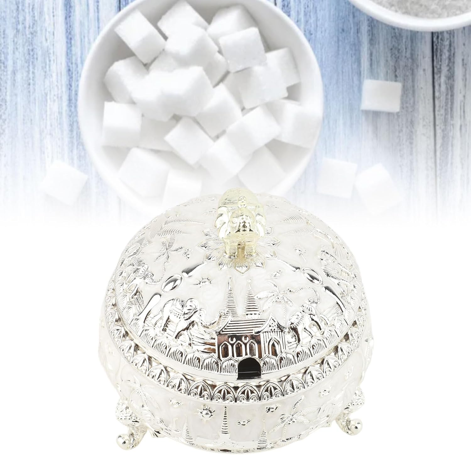 Декоративна захарница със слон | Антична бонбониера - снимка 10