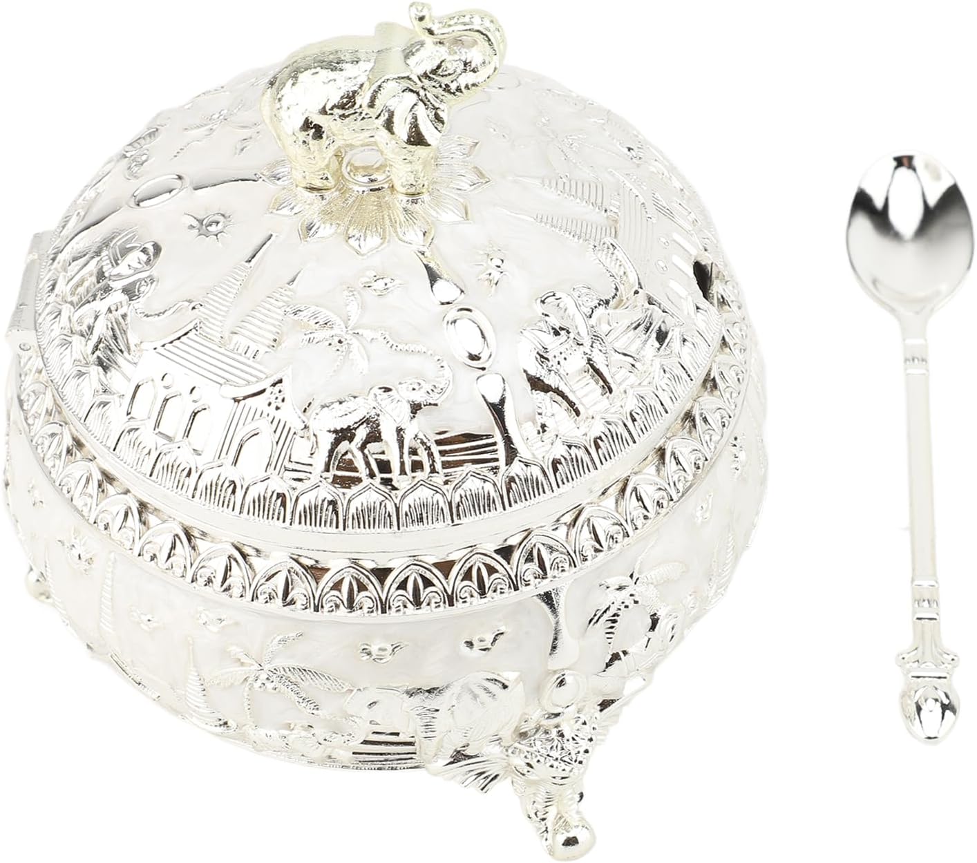 Декоративна захарница със слон | Антична бонбониера - снимка 7