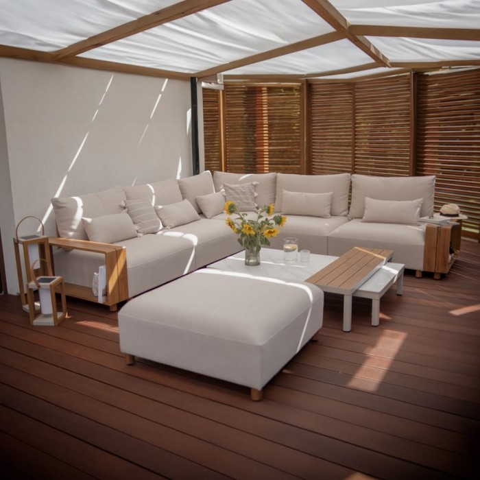 Стенна пергола LUXE 4x3 м с LED и ръчно регулиране - снимка 4