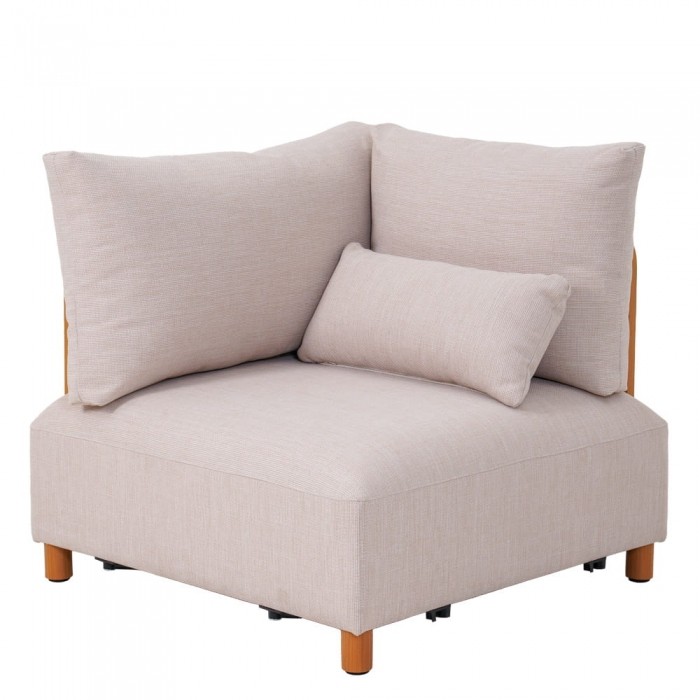 Комплект мебели Kalem бежов с калъфи и 2 маси - снимка 14