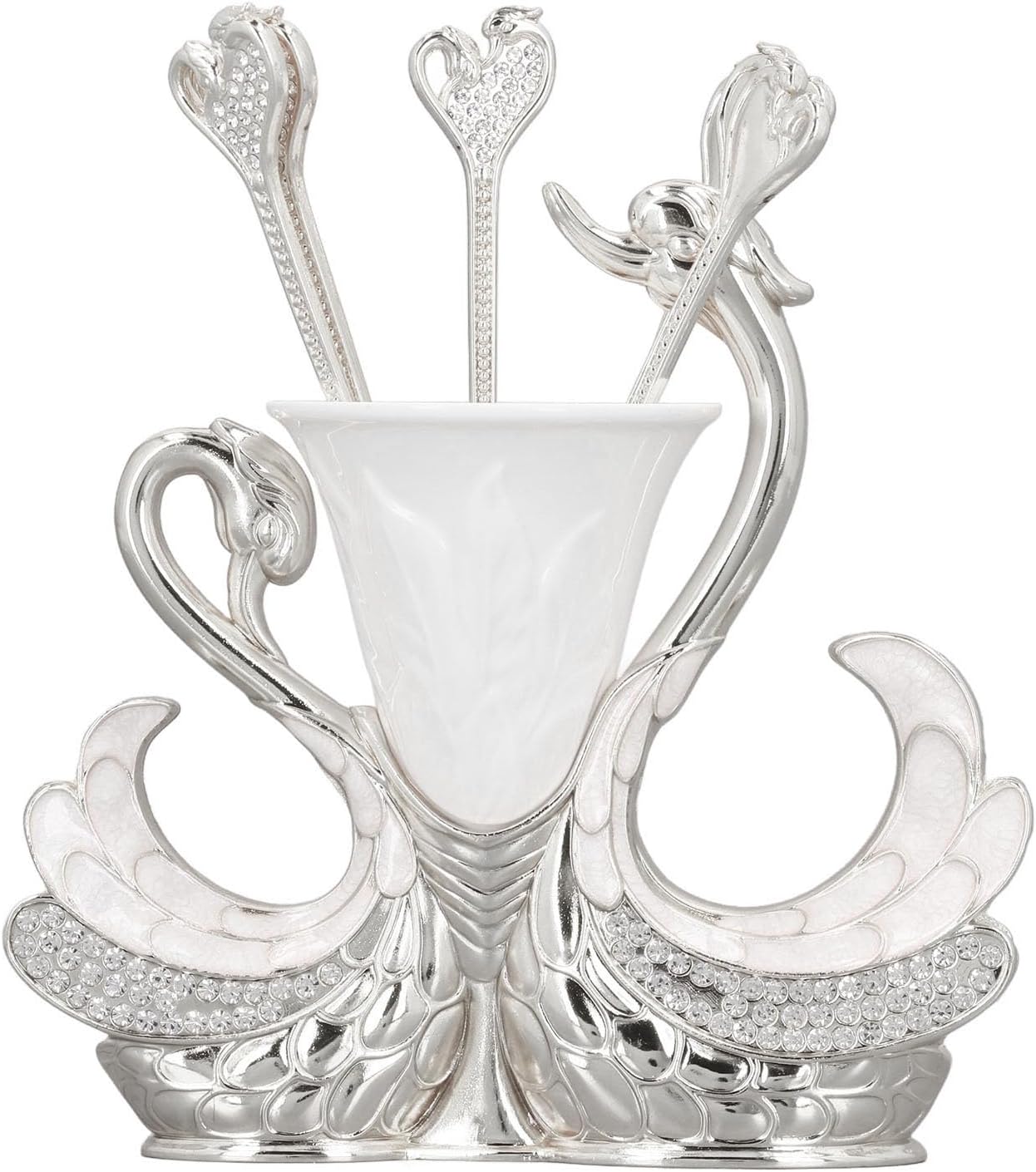 Поставка лебед с 6 лъжички за кафе и десерт - снимка 5