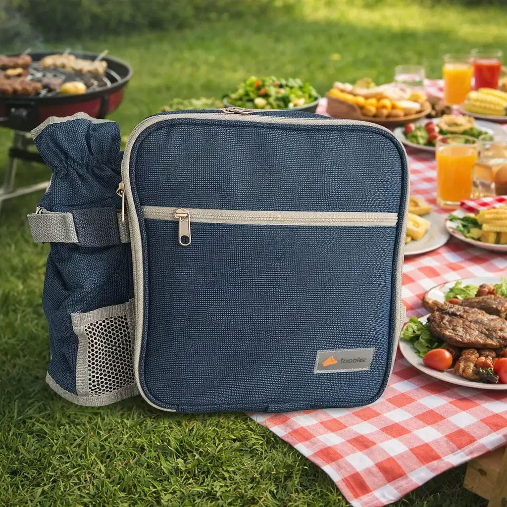 Компактна чанта за пикник с термо-калъф за бутилка. - снимка 1