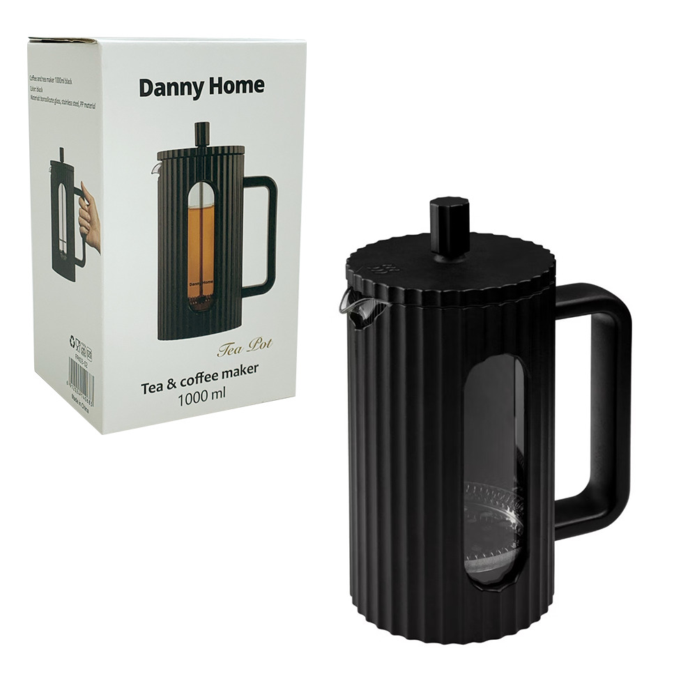 Френч преса Danny Home DH-FPK03-02, 1000 мл черна - снимка 2