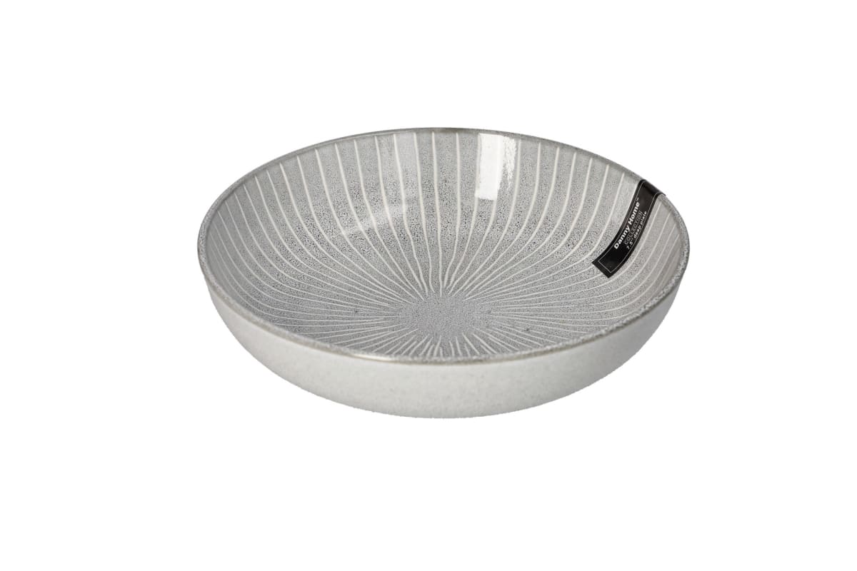 Керамична ниска купа Embossed Glaze 19 см - снимка 1