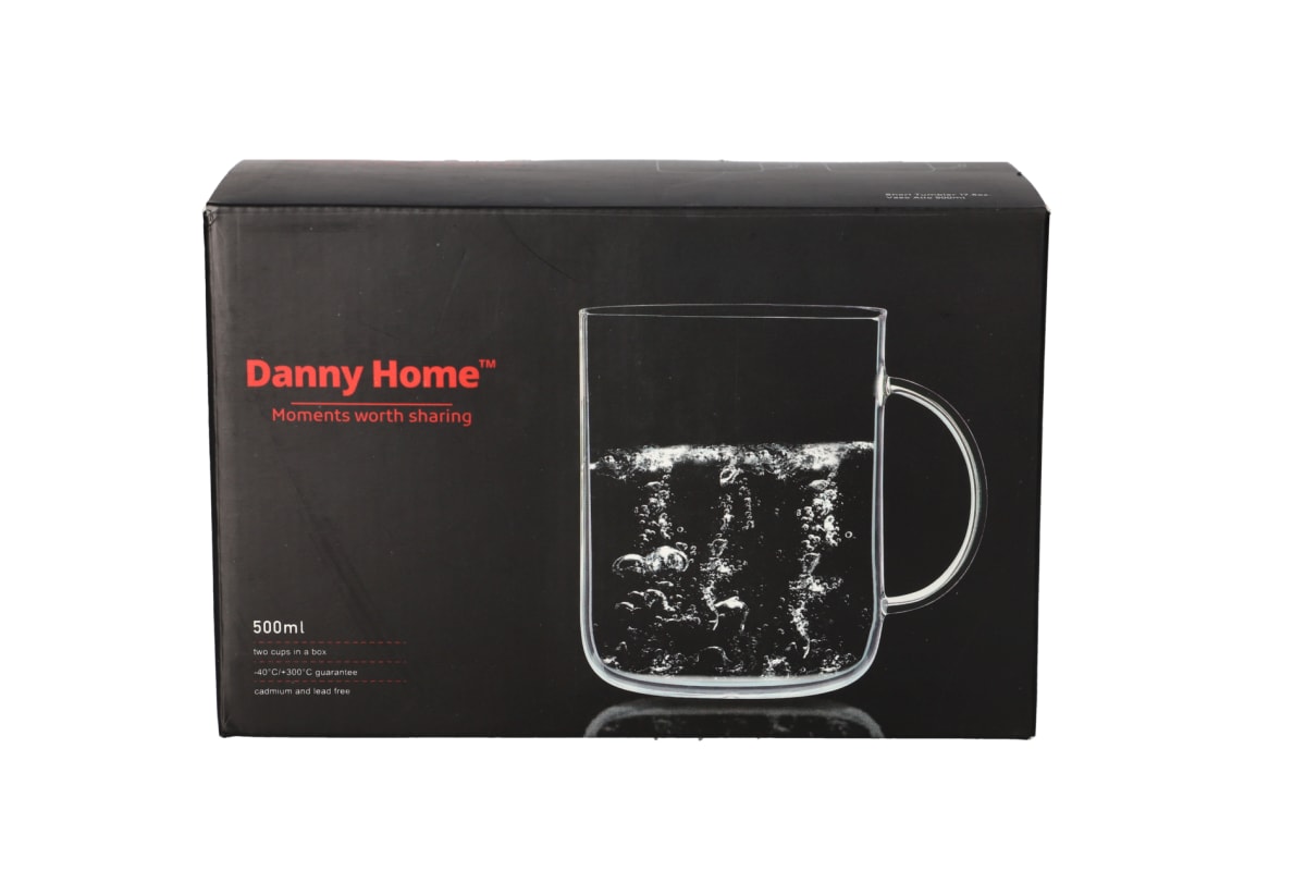 Комплект 2 стъклени чаши Danny Home 500 мл - снимка 3