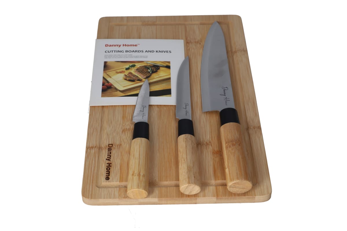 Multipurpose Kitchen Knife Set 4pcs с дъска - снимка 3