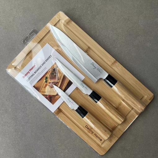 Multipurpose Kitchen Knife Set 4pcs с дъска - снимка 4