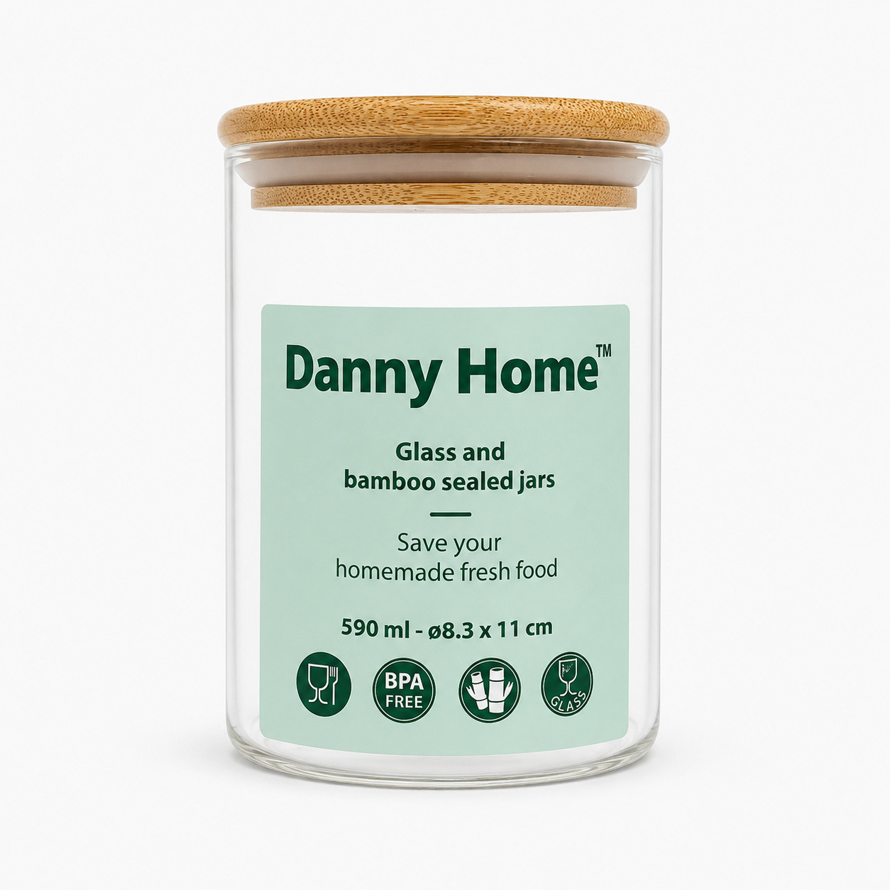 Стъклен буркан Danny Home XF022 590 мл - снимка 1