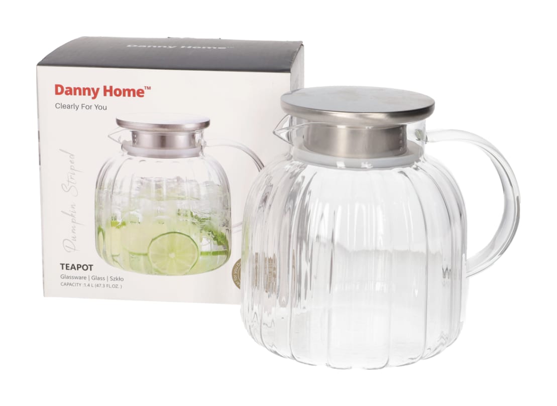 Стъклена кана за сок с капак Danny Home 1.4 л - снимка 2