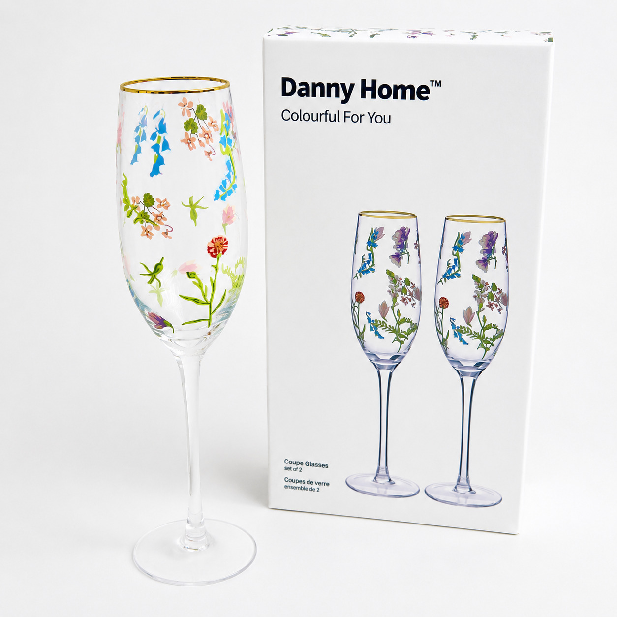 Чаши за шампанско Danny Home Colourful For You 2 бр. - снимка 3