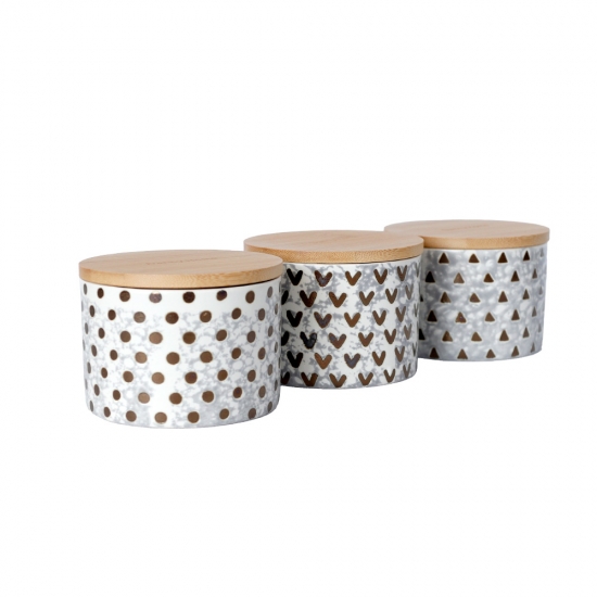 Керамични буркани Danny Home 3 бр. 10 x 10 x 7 см - снимка 3