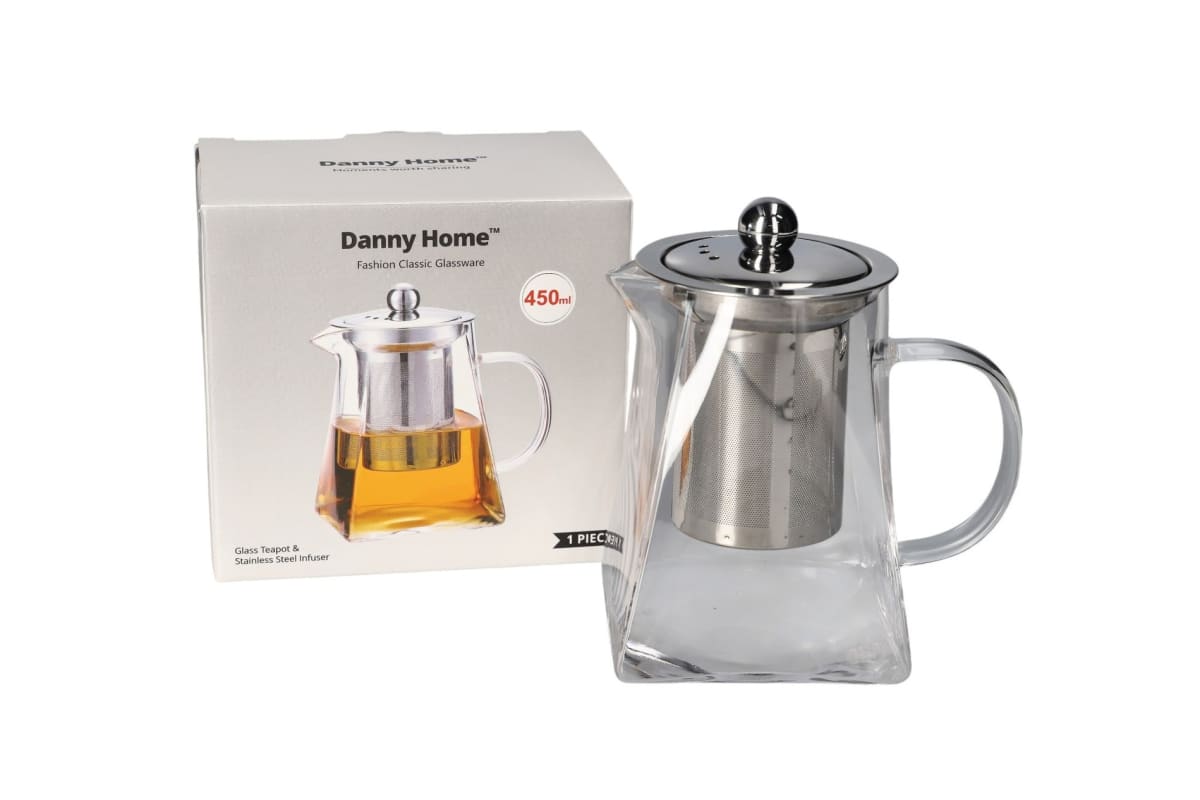 Стъклен чайник с инфузер 450 мл | Glass Teapot - снимка 3