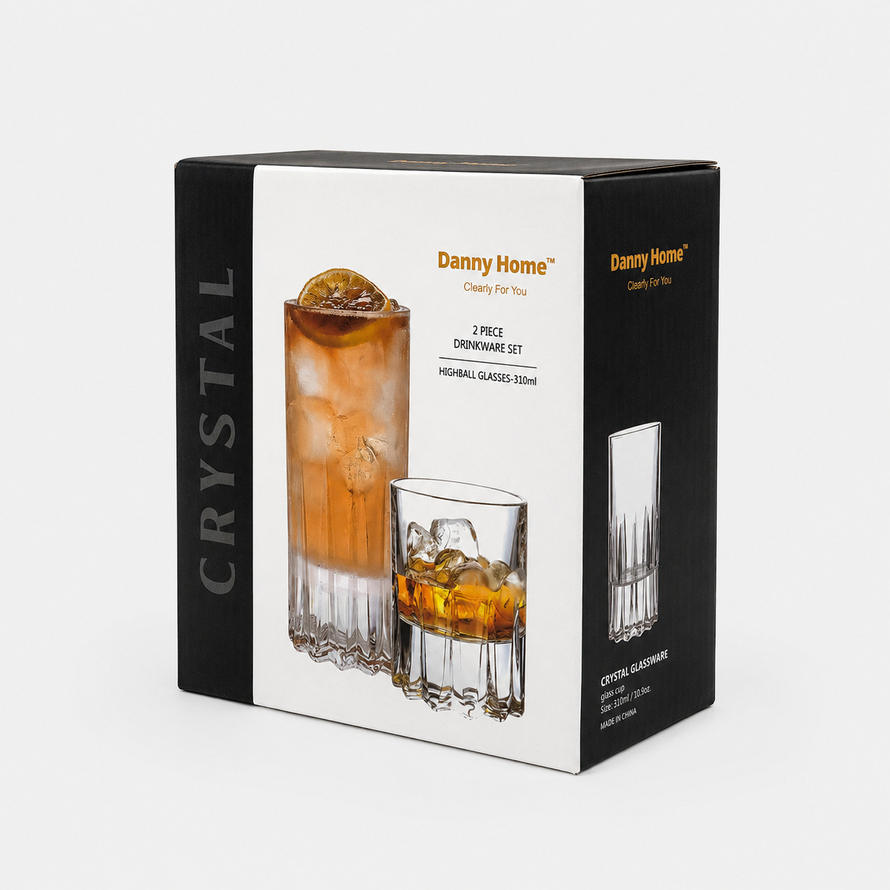 Чаши за вода Danny Home 1988-236 CRYSTAL 2x310 мл - снимка 6