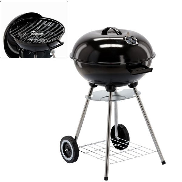 KETTLE CHARCOAL GRILL WITH LID AND WHEELS 46 x 44 x 71 CM - снимка 2