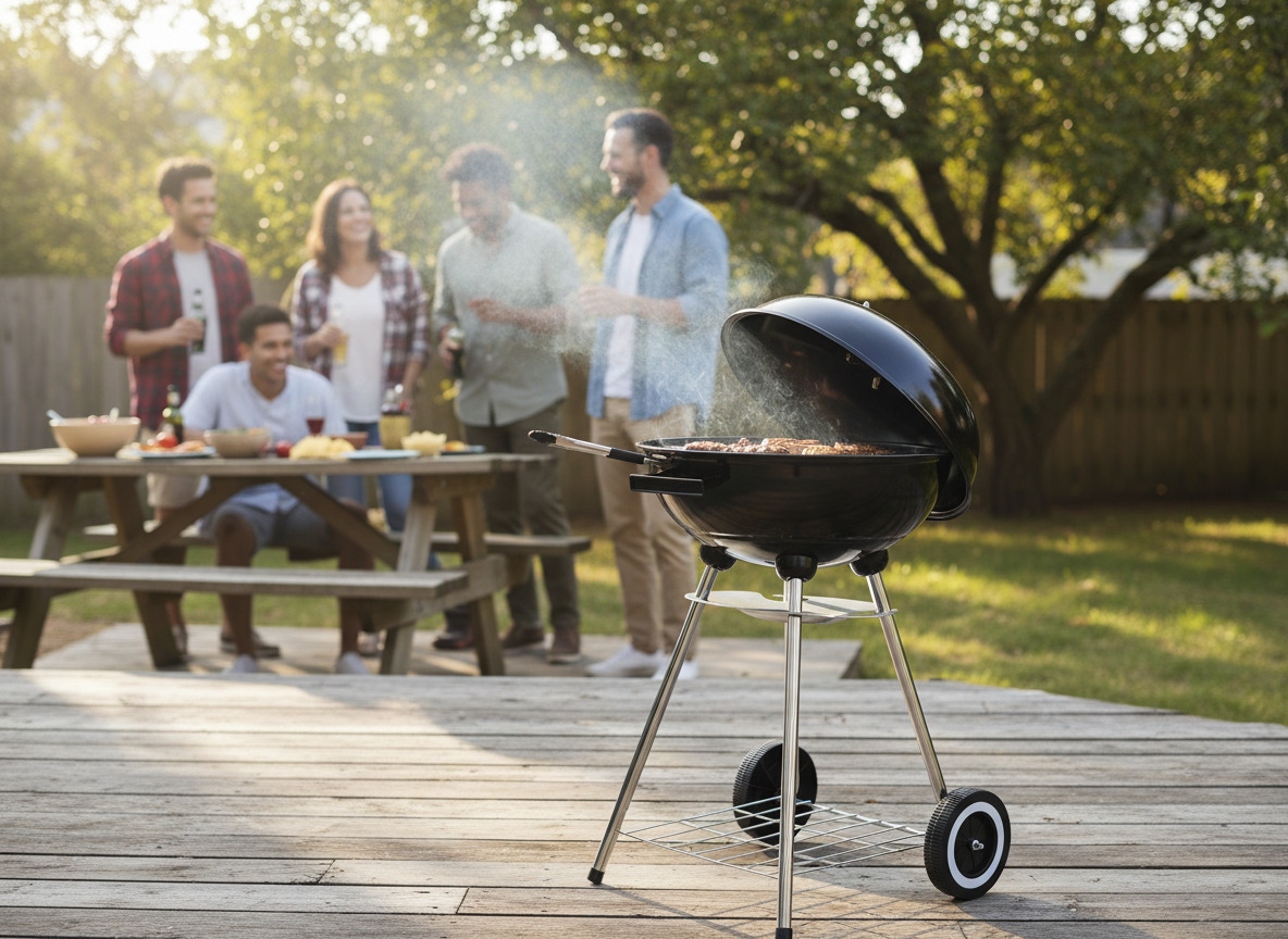 KETTLE CHARCOAL GRILL WITH LID AND WHEELS 46 x 44 x 71 CM - снимка 16