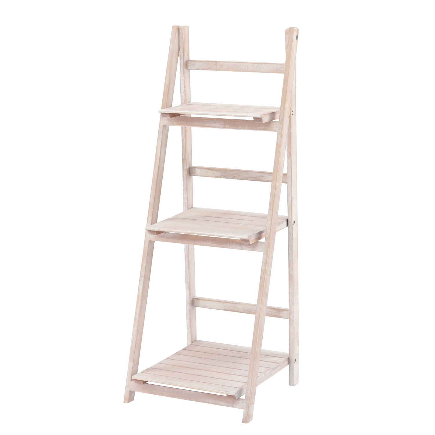 NATURAL/WHITENED LADDER SHELF WITH 3 SHELVES 42 X 39 X 109 CM - снимка 4