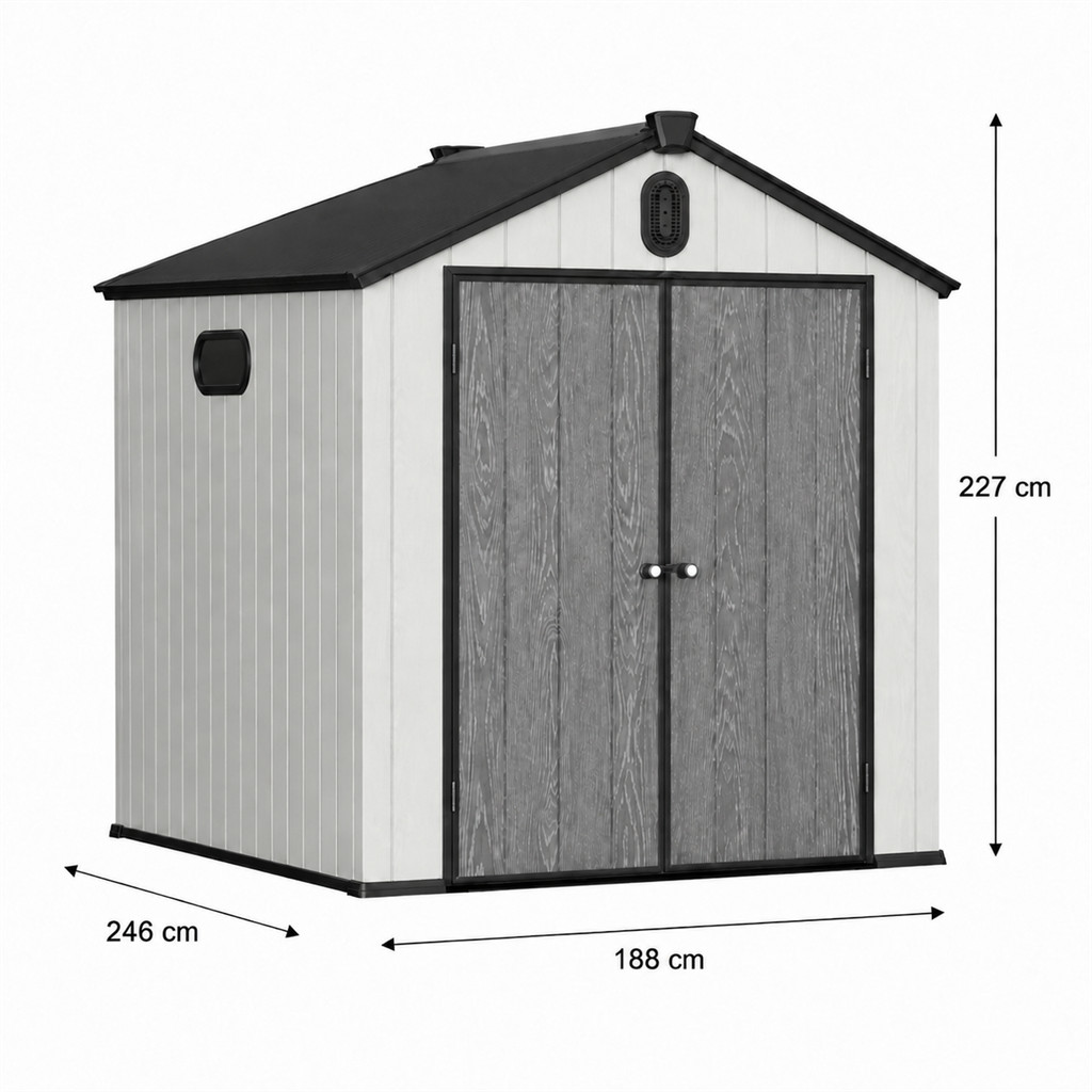 Градинска къща-барака Ш188 × Д246 × В227 см. HDPE- пластмаса - снимка 1
