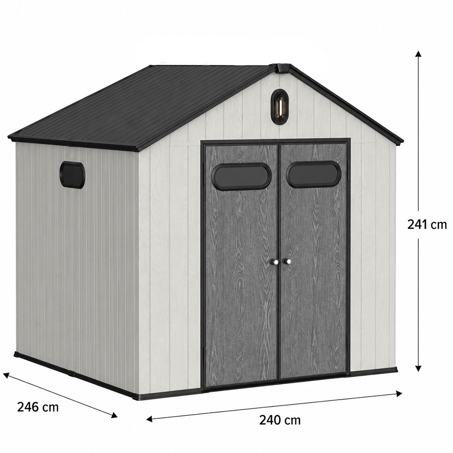 Градинска къща-барака 240 × 246 × 241 см. HDPE- пластмаса - снимка 1