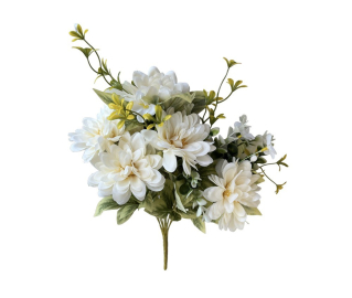 Букет хризантеми - Бял