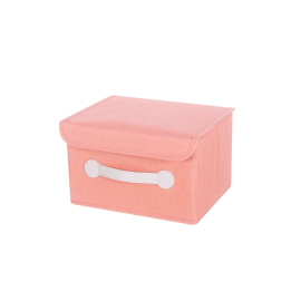 Правоъгълна кутия за съхранение с капак и дръжка - Праскова