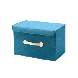 Правоъгълна кутия за съхранение с капак и дръжка - Синя