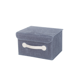 Правоъгълна кутия за съхранение с капак и дръжка - Сива