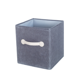 Сгъваема кутия за съхранение с дръжка, без капак - Сив цвят