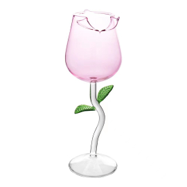 Чаша за вино роза 150 мл с дълго стъбло