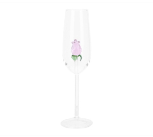 Чаша за вино с роза вътре 300 мл