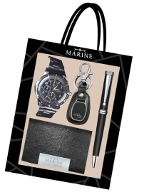 Подаръчен комплект 4 части – часовник, ключодържател и визитник