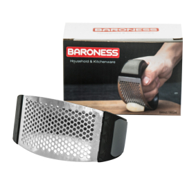 Преса за чесън от неръждаема стомана с черна дръжка