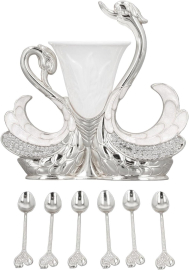 Поставка лебед с 6 лъжички за кафе и десерт