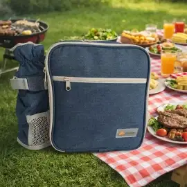 Компактна чанта за пикник за двама с термо-калъф за бутилка