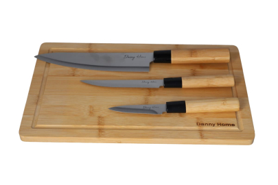 Multipurpose Kitchen Knife Set 4pcs с дъска