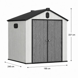 Градинска къща-барака Ш188 × Д246 × В227 см. HDPE- пластмаса