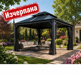 Алуминиева пергола с метален покрив Relax 3.6х4.8х3 м 17.3 m2 цвят Антрацит