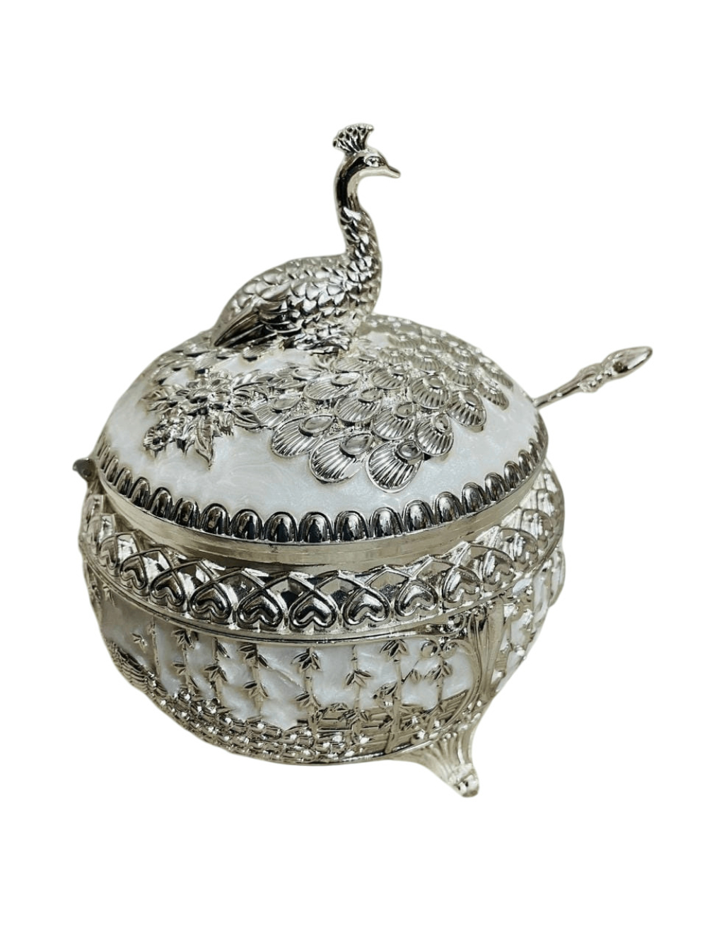 Декоративна захарница с Паун | Бонбониера - миниатюра 3