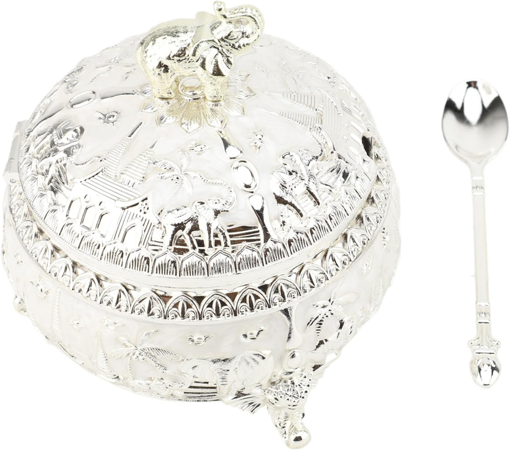 Декоративна захарница със слон | Антична бонбониера - миниатюра 7