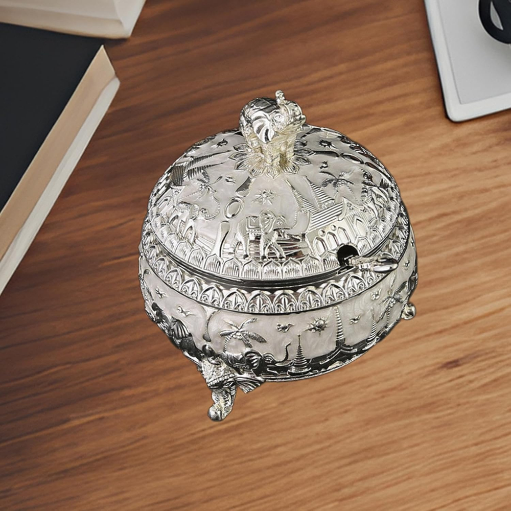 Декоративна захарница със слон | Антична бонбониера - миниатюра 5