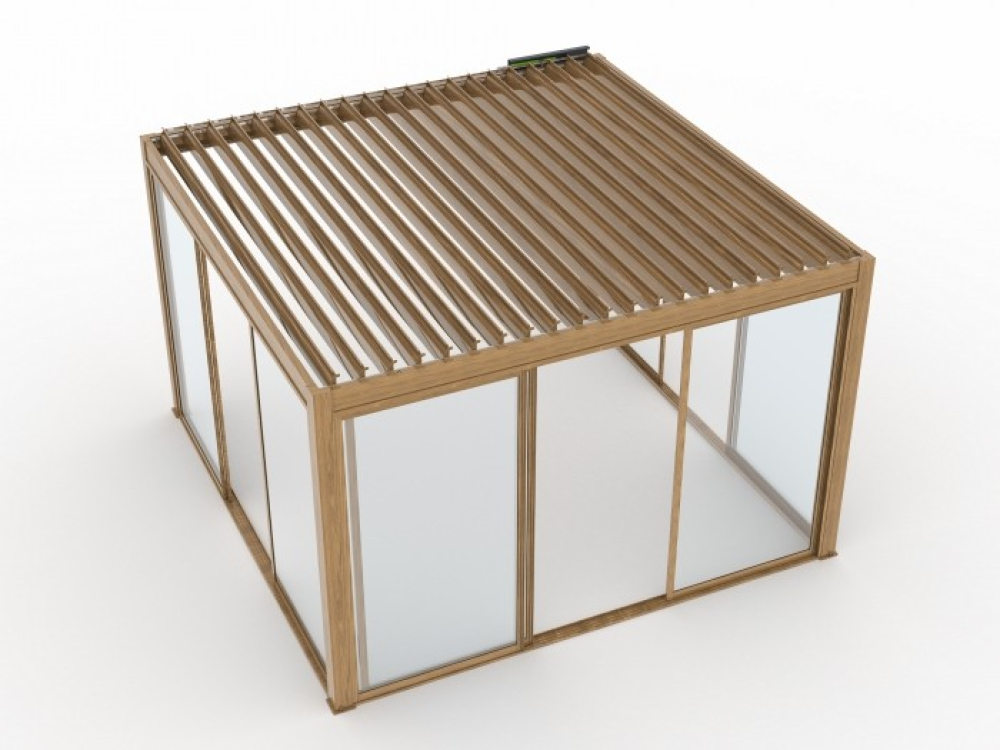 Електрическа пергола 3x4 с LED и отварящ се покрив - миниатюра 7