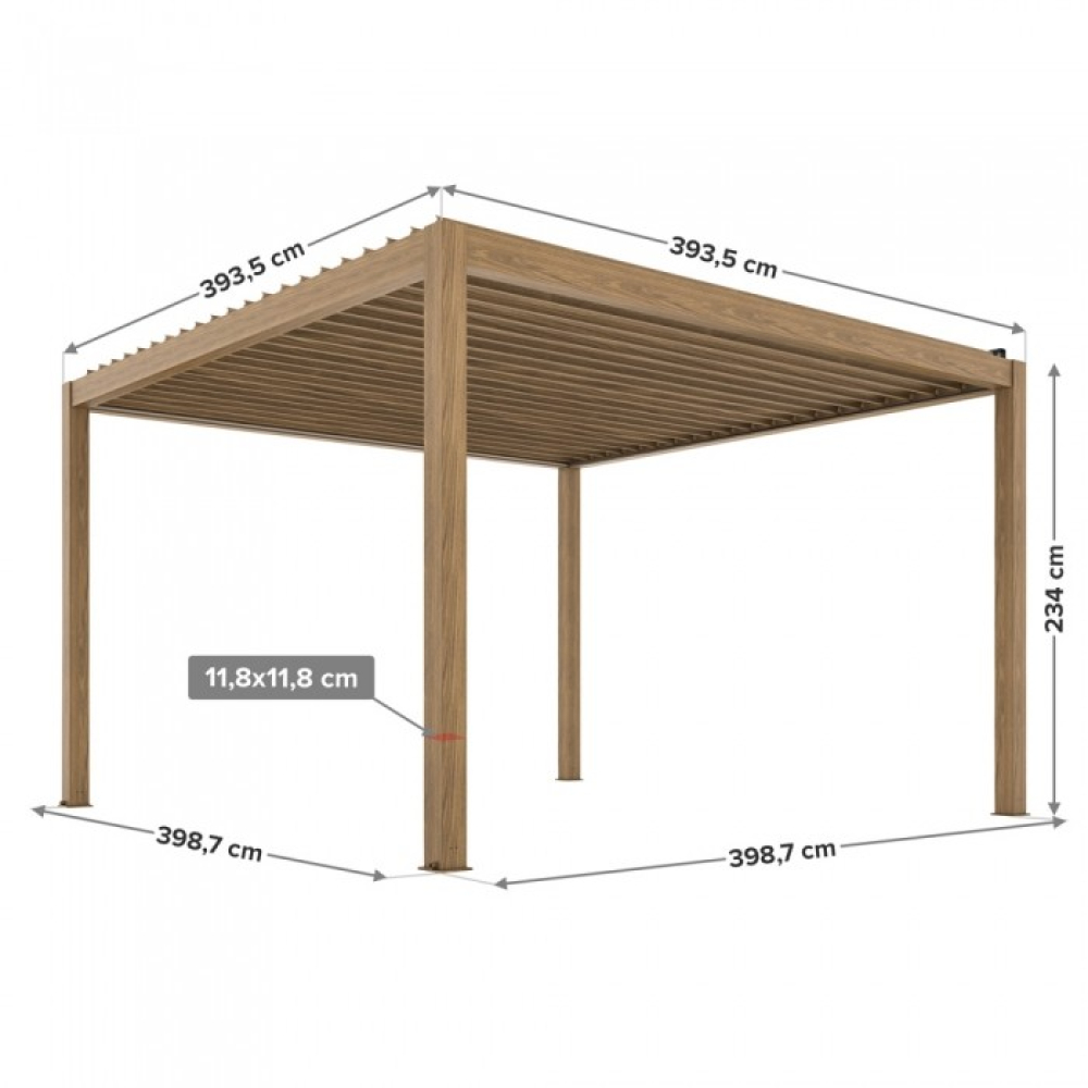 Електрическа пергола LUXE 4x4 м алуминий с LED - миниатюра 13