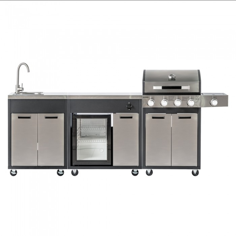 Градинска кухня Brenner K4PLUS с газов грил и шкафове - миниатюра 2