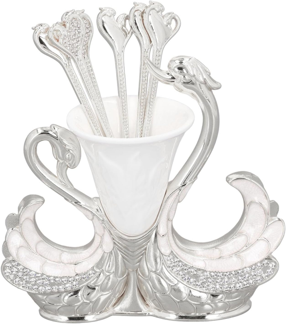 Поставка лебед с 6 лъжички за кафе и десерт - миниатюра 2