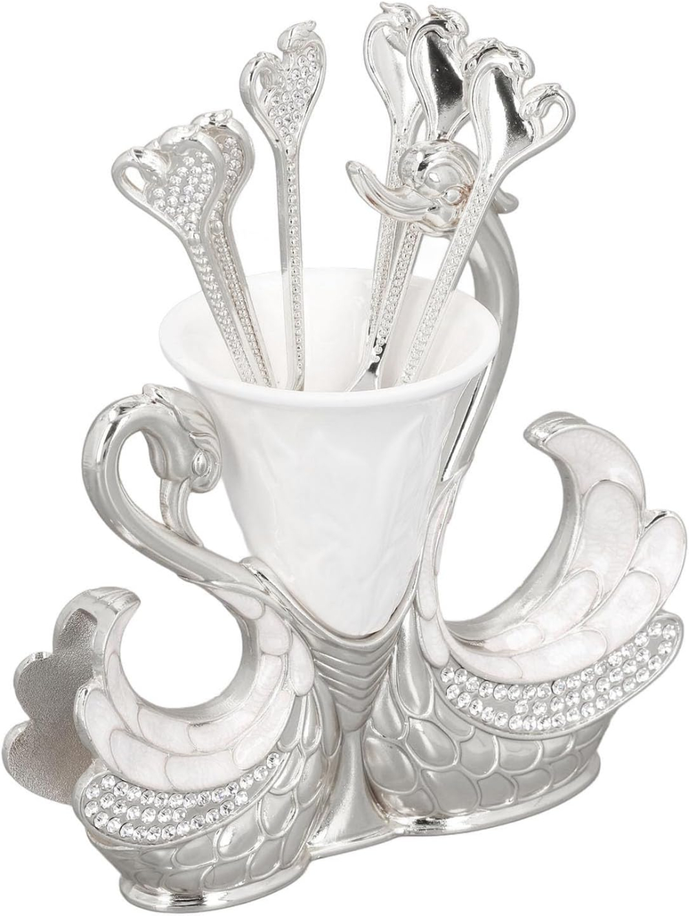 Поставка лебед с 6 лъжички за кафе и десерт - миниатюра 3