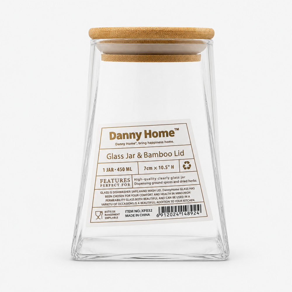 Буркан Danny Home XF032 450 мл с бамбуков капак Буркан Danny Home XF032 450 мл с бамбуков капак - миниатюра 1