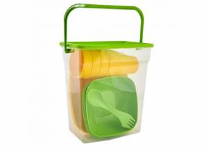 Комплект за пикник с пластмасови прибори и посуда (16C9042)