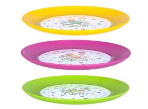 Кръгла плитка чиния с цветен принт MAGIC микс